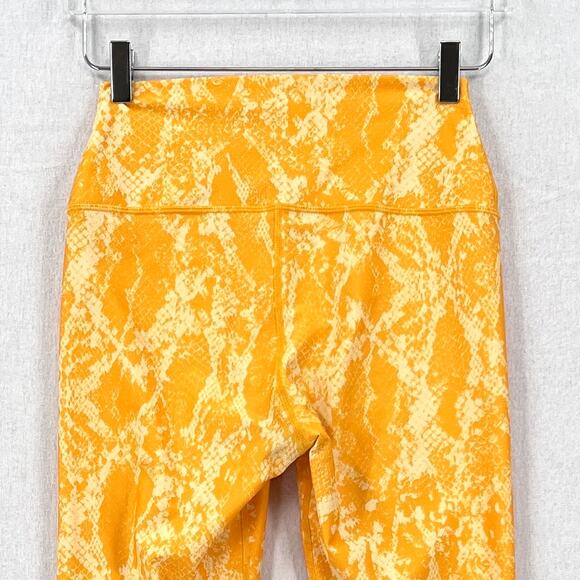 CARBON38 High Rise 7/8 Leggings Womens Medium Kumquat Yellow Snake Python - Picture 9 of 16